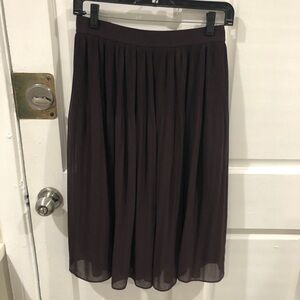 H&M Wine Eggplant Purple Midi Skirt Size 8 Medium Length
